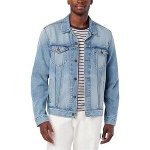 Mens Denim Trucker Jacket Jean Jacket Western Classic Lightweight Flex Cotton